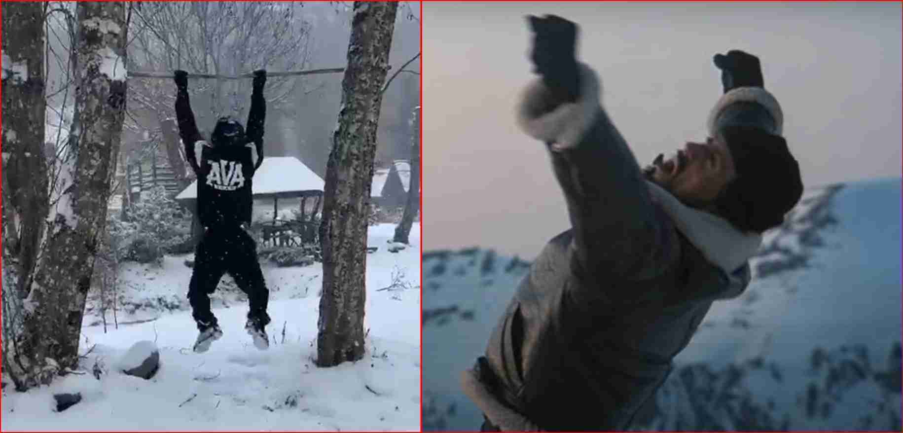 Watch: Boxer Trains In The Russian Winter Christmas Snow Blizzard