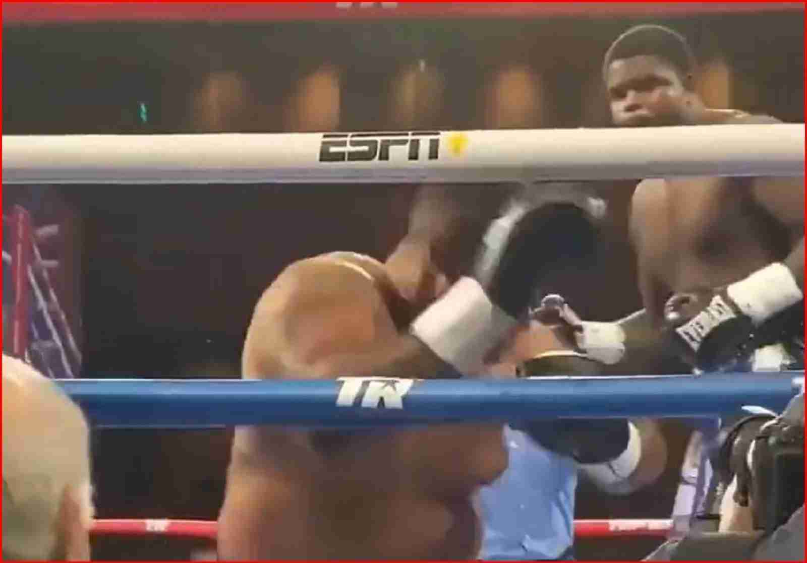 Watch: Heavyweight Gets Physically Knocked Out Of The Ring