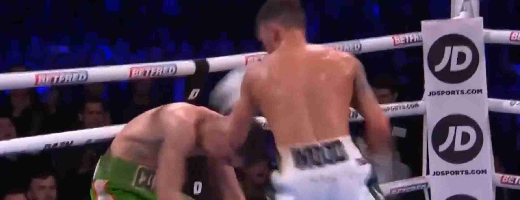 Boxer Brutally Knocked Out On Feet and Then Through Ropes