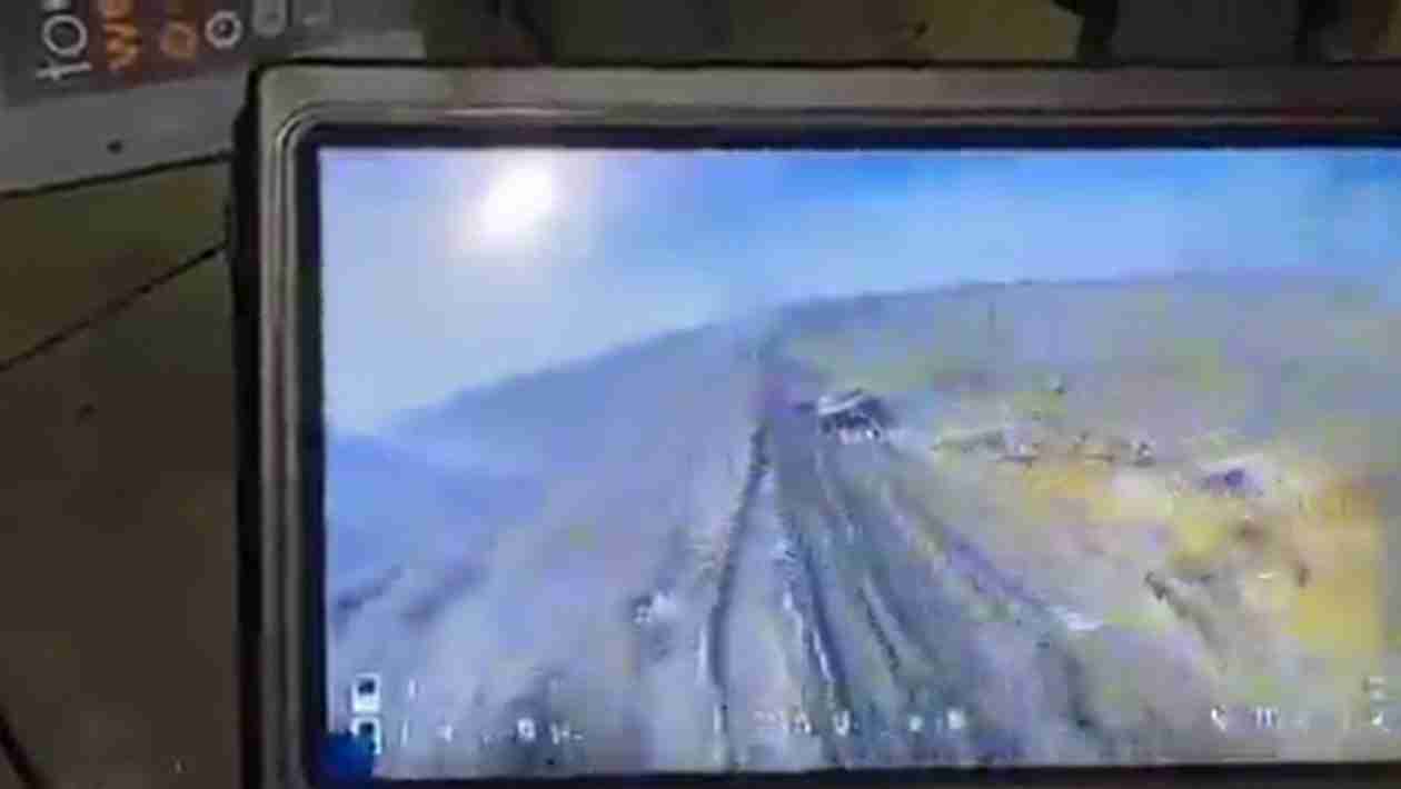Ukraine Munition Takes Out Russian Vehicle