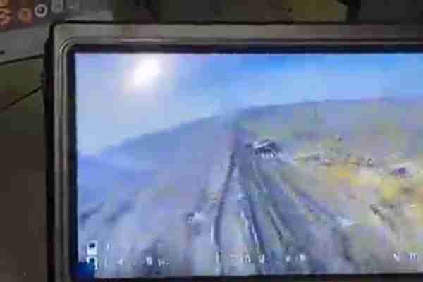 Ukraine Munition Takes Out Russian Vehicle
