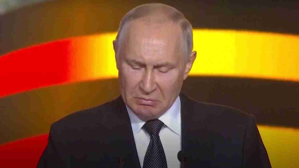 Jittery, Shaking, Visibly Now Sweating Vladimir Putin Acting Out Of Character and Talking Too Fast