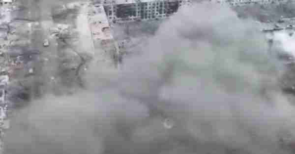 Drone Footage Shows Destruction Of Russians In Bakhmut