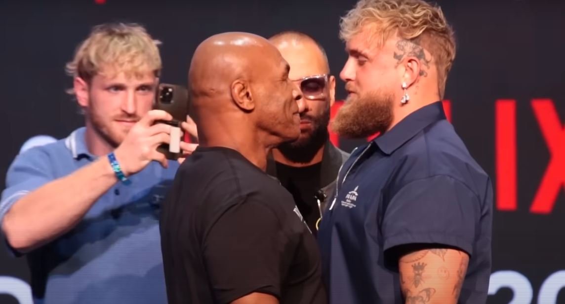 Tyson jabs Paul to stomach