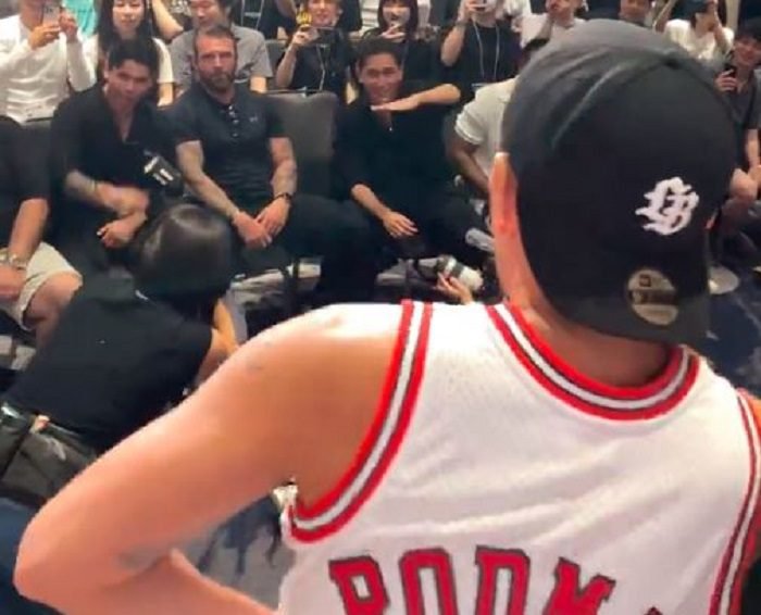 Ryan Garcia In Confrontation With Fighter On Stage In Japan