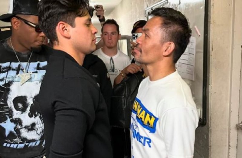 Ryan Garcia Faces Off With Manny Pacquiao 2 ryan garcia faces off with manny pacquiao