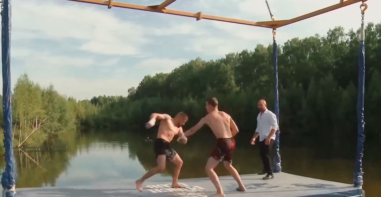 Bareknuckle Boxing Match In Russia On Container 20 Feet Above Water