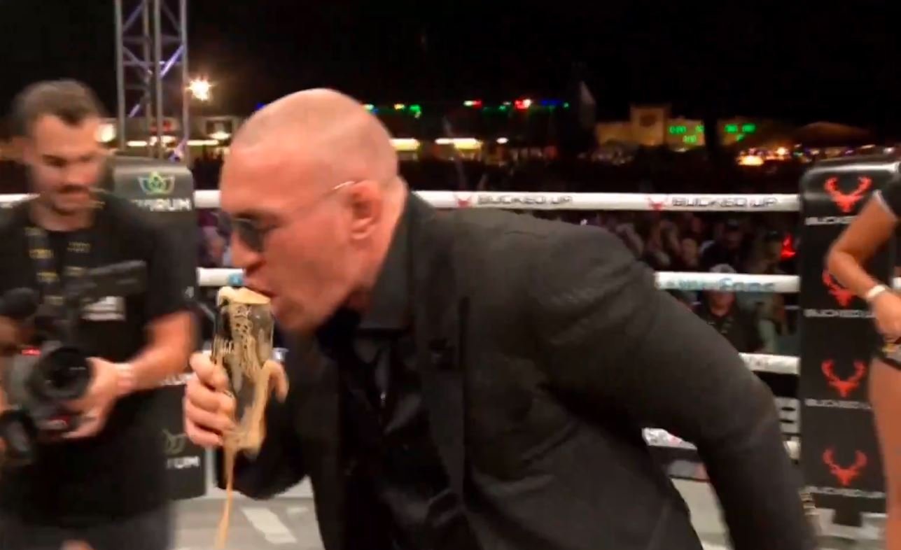 Conor McGregor Slams Beer Can In Bareknuckle Boxing Ring