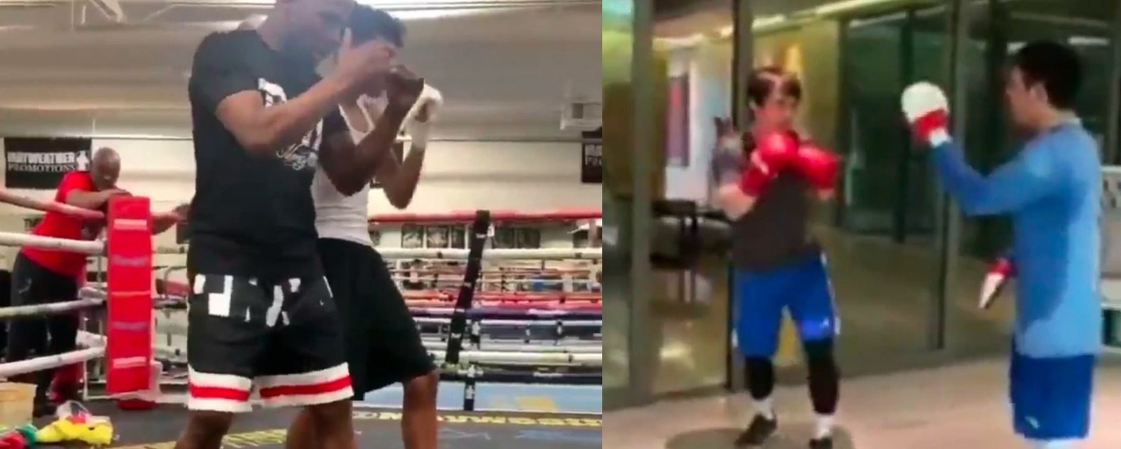 Watch: Mayweather and Pacquiao Sons Learn Boxing From Their Fathers 2 Mayweather and Pacquiao Sons