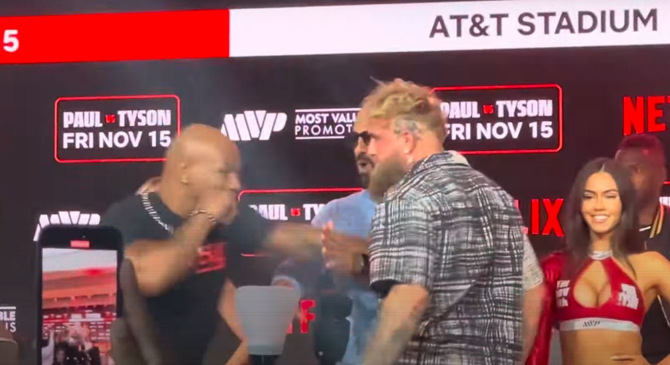 Mike Tyson Swings On Jake Paul