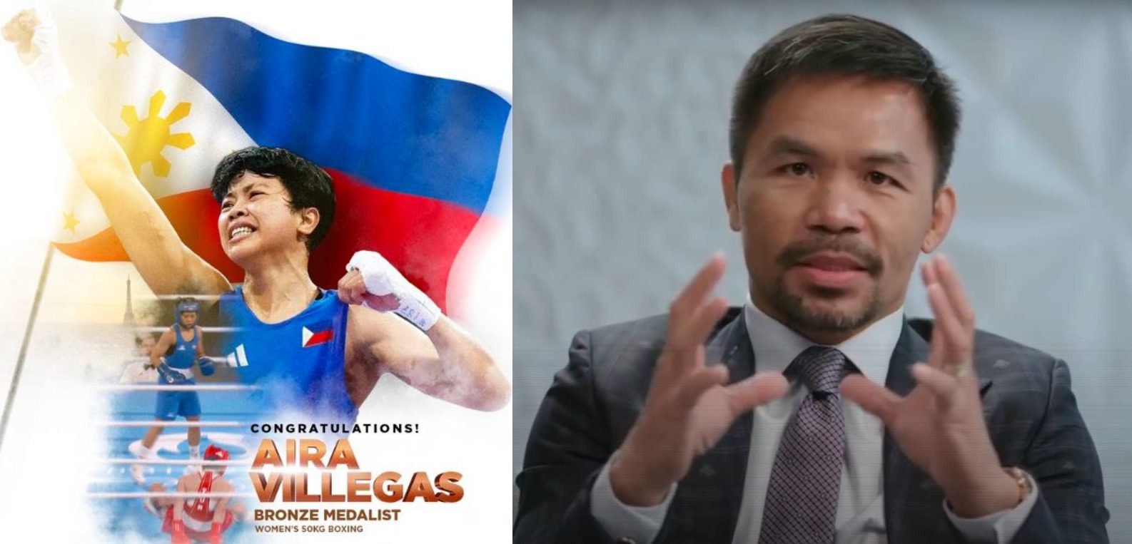 Pacquiao Reacts To Filipino Boxer Aira Villegas Winning Bronze At 2024 Olympics