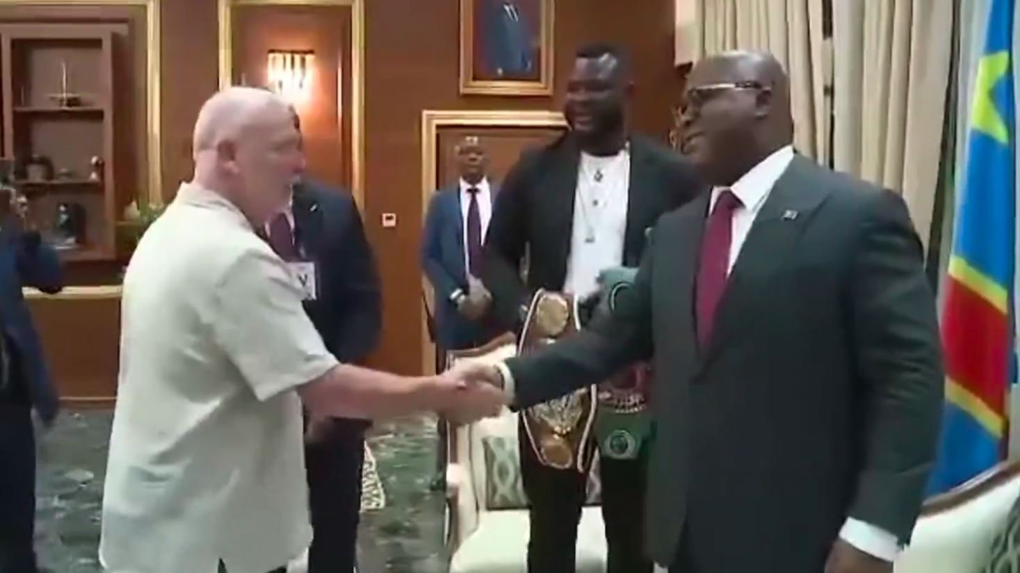 Watch: President Of Congo Honors Martin Bakole and His Trainer 2 President Of Congo