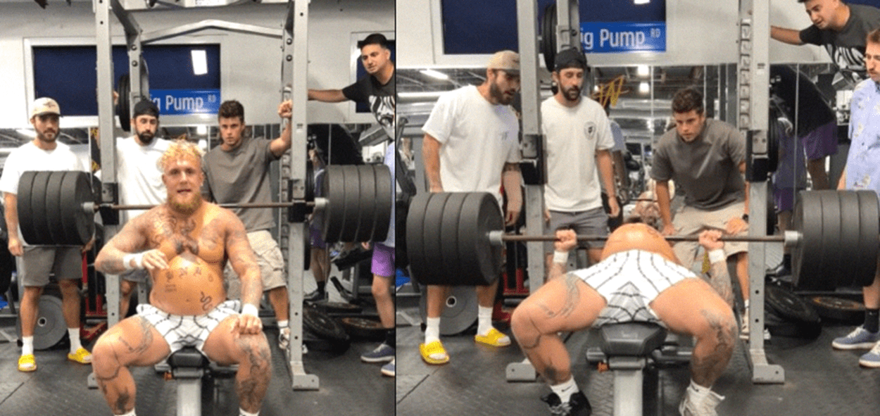 Watch: Beer Belly Jake Paul Benches 500 Pounds 2 Beer Belly Jake Paul Benches 500 Pounds