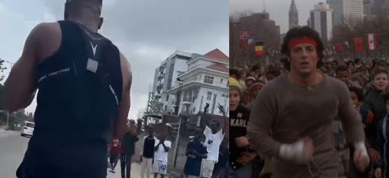 Anthony Joshua Gets Hero's Welcome In Nigeria Running Through Nigerian Streets Like Rocky Balboa