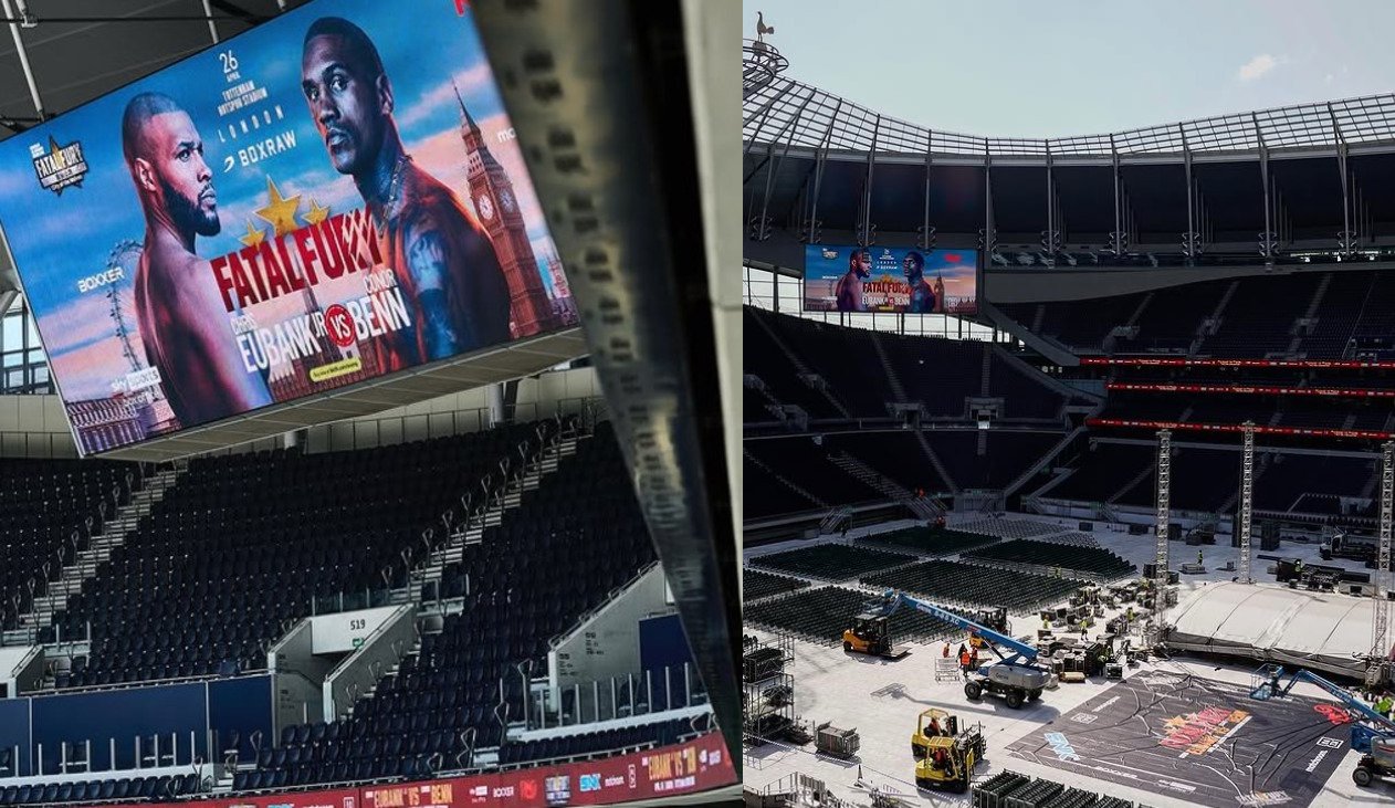 Ring Assembly For Eubank Jr vs Benn In Soccer Stadium Looks Epic