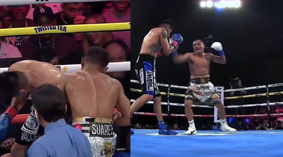 Replay Clears Up Headbutt Controversy In Navarrete vs Suarez 2 Replay Clears Up Headbutt Controversy