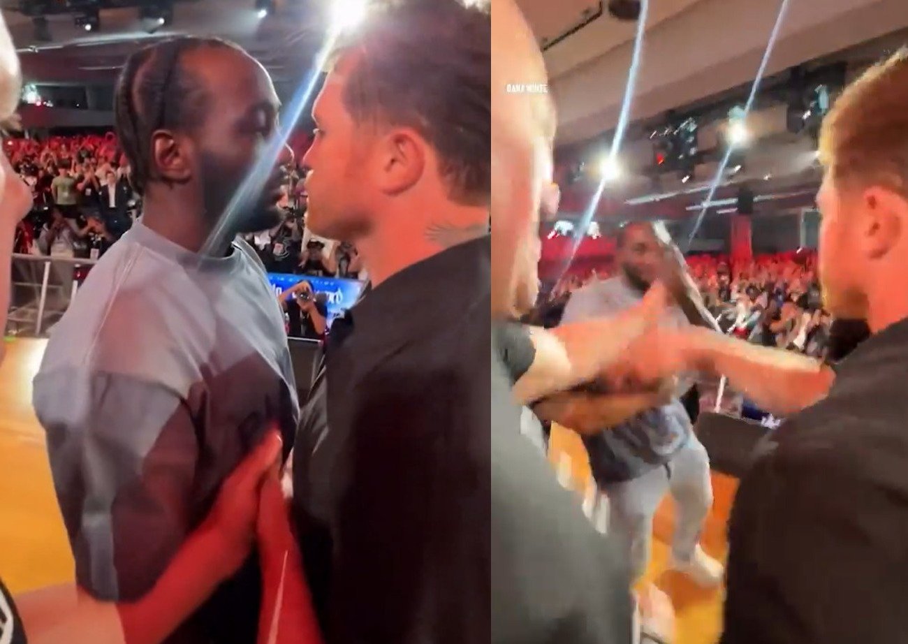 Dana White On Stage Angle Of Canelo Putting Hands On Crawford