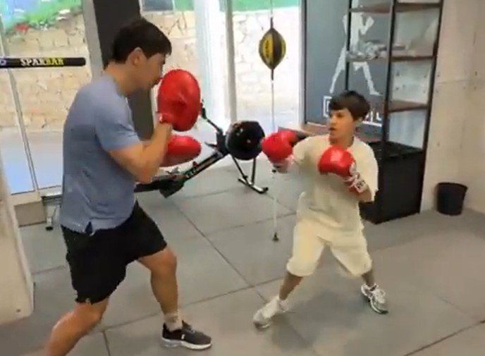 Watch: Dmitry Bivol Teaches His Son How To Box 2 Dmitry Bivol Teaches His Son How To Box