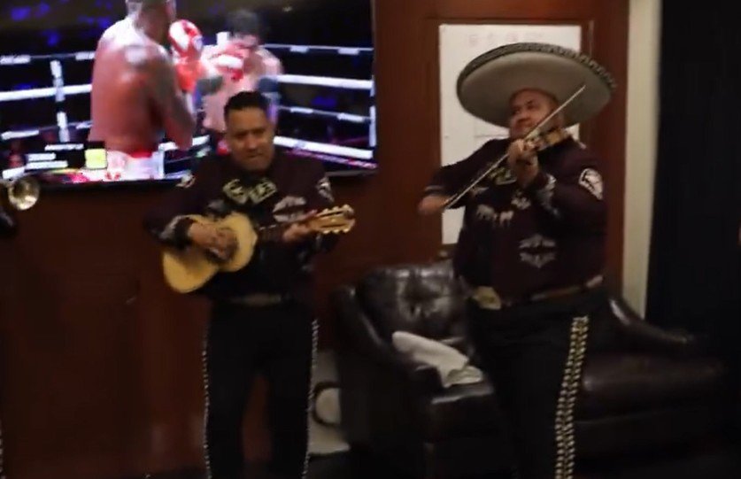 Mexican Band In Chavez Jr Dressing Room Before Jake Paul Fight