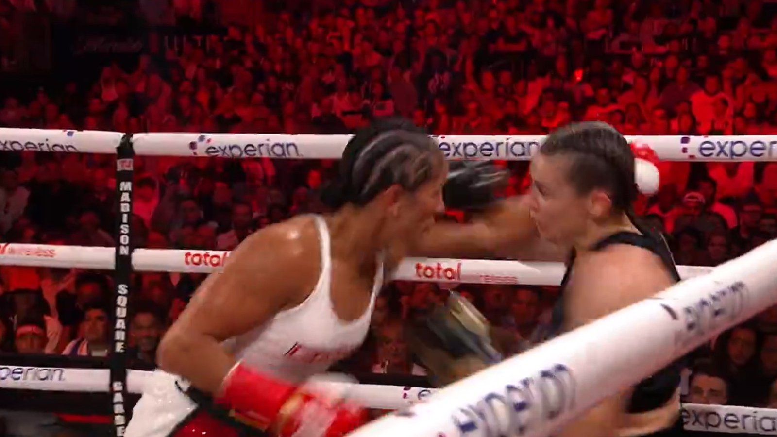 Amanda Serrano and Katie Taylor Round 3 Exchange Was Brutal