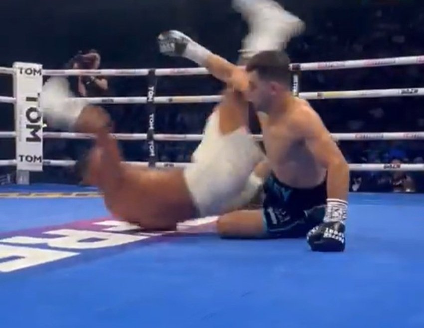 Jack Catterall Drags And Throws Eubank To The Ground