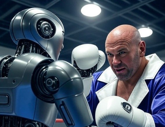 Dana White Fights A Boxing AI Robot