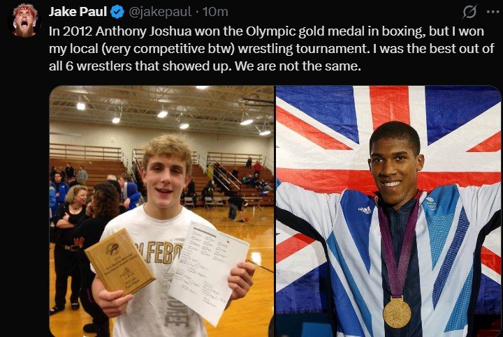 Jake Paul Rips Anthony Joshua Olmypic Gold Medal