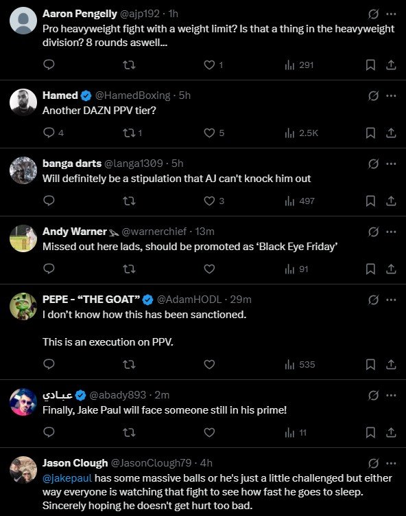 One Boxing Fan Sums Up Jake Paul vs Anthony Joshua Official Announcement Perfectly