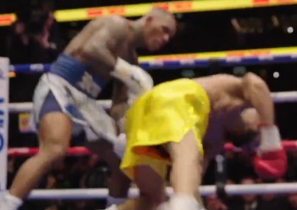 Ringside Angle Of Conor Benn Dropping Chris Eubank Jr Twice