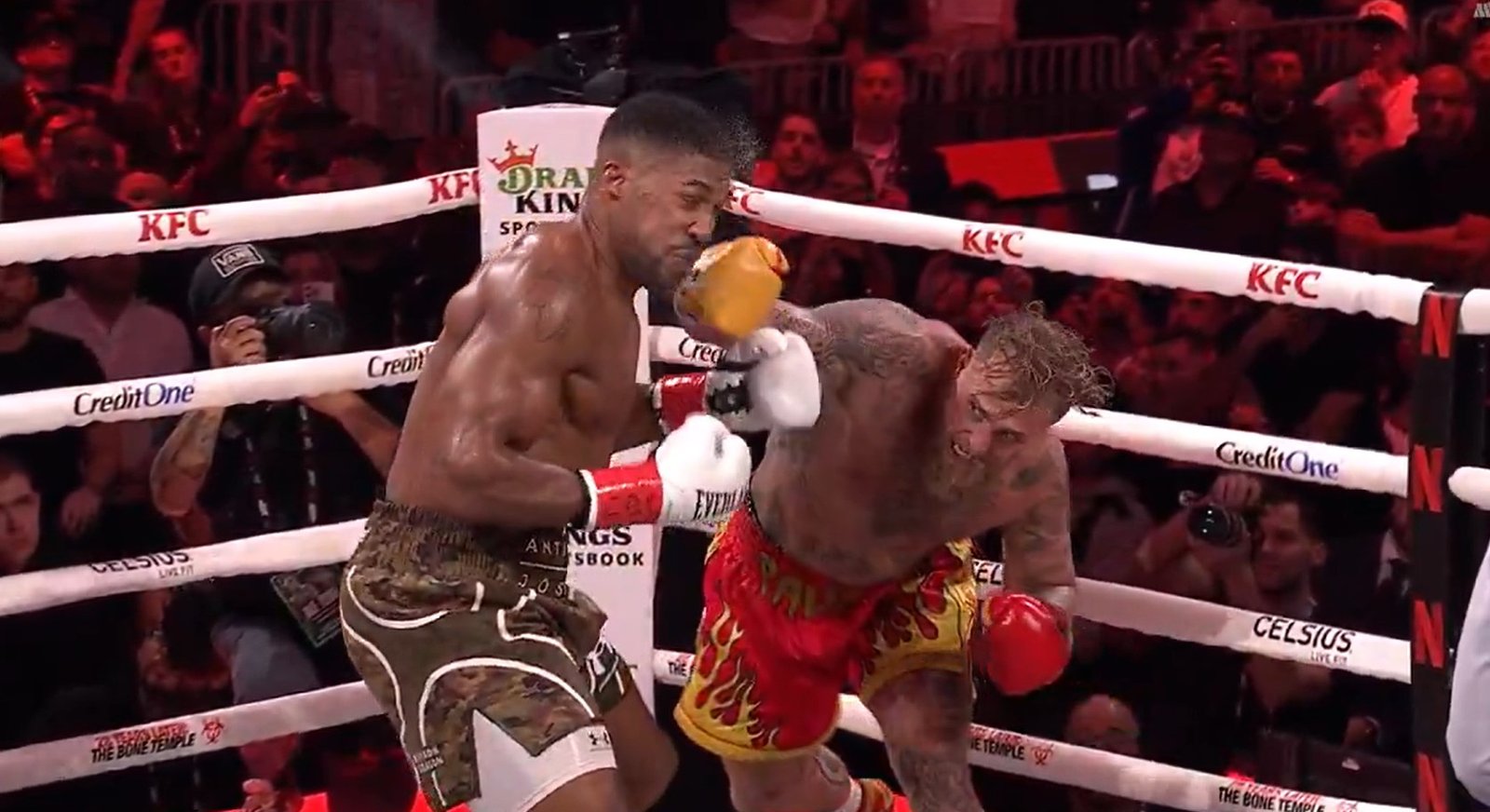 Jake Paul Lands Huge Right Hand On Anthony Joshua