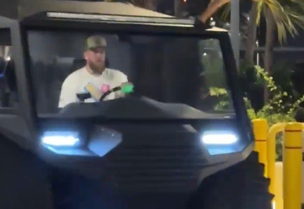 Jake Paul Rolls Up To Joshua Fight Week In A Tank