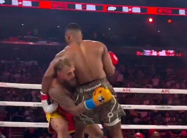 Jake Paul Wrestles Joshua To The Ground