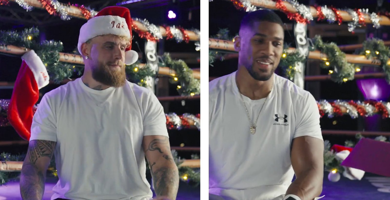 Nervous Anthony Joshua Tries To Troll Jake Paul With Christmas Card