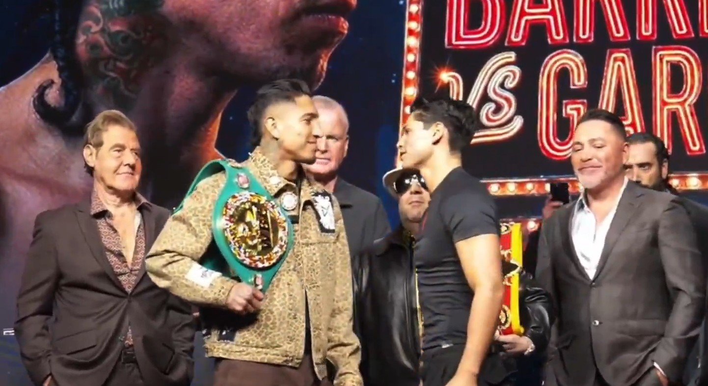 Ryan Garcia Taunts Mario Barrios Boots At First Face Off