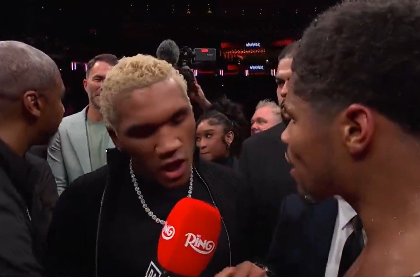 Shakur Stevenson Have Heated Words In The Ring After Teofimo Lopez Fight