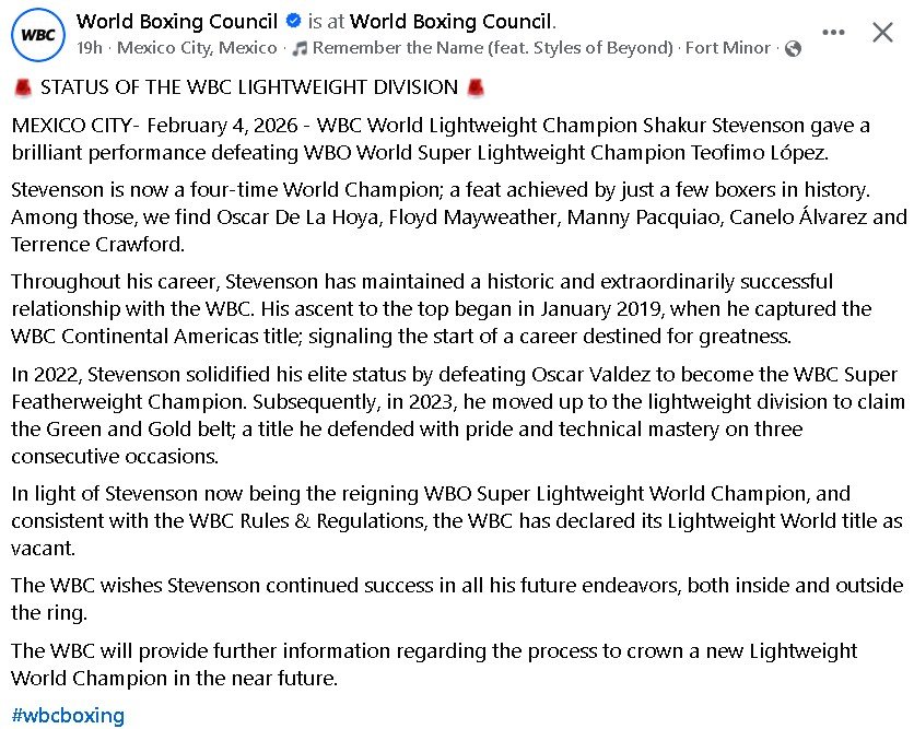 The Astonishing WBC Statement That Caused Shakur Stevenson To Pour Gasoline On Their Dumpster Fire
