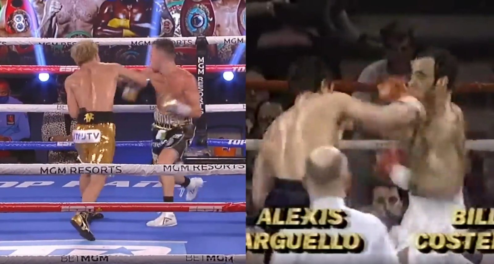 Naoya Inoue executes the straight right hand over just like Alexis Arguello